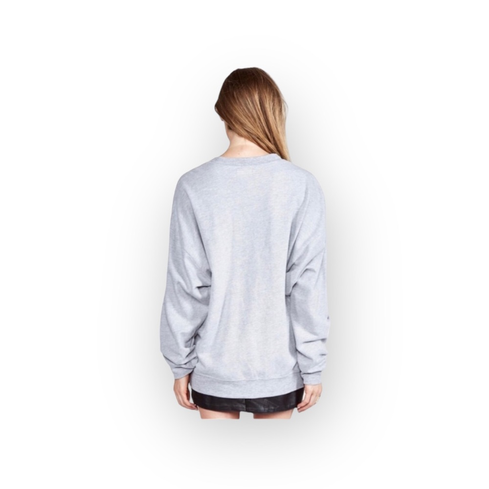 new Michael Lauren ✶ Baggy Boyfriend Oversize Pullover Sweatshirt ✶ Heather Grey - Picture 9 of 11
